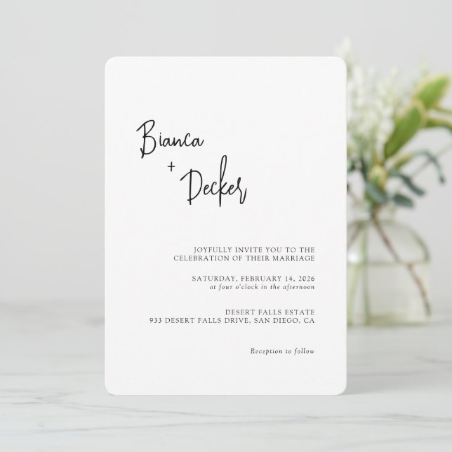 Invitation Minimalist Modern Wedding (Debout devant)