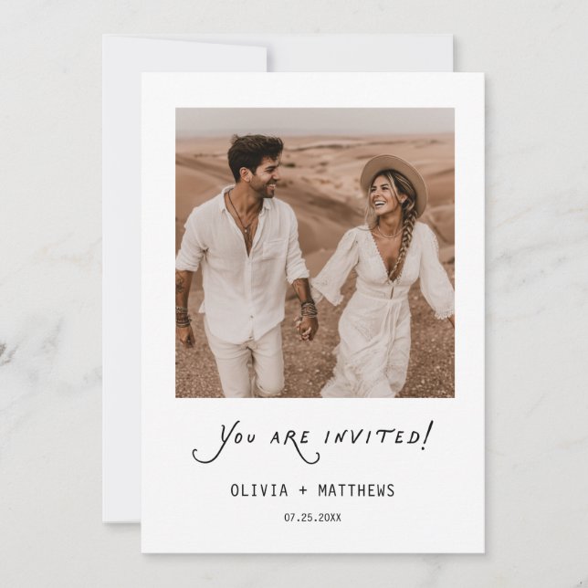 Invitation Minimalist Photo Modern Wedding (Devant)