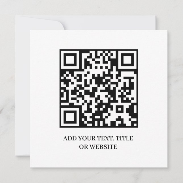 Invitation Minimalist QR | Modern Custom Text Design (Devant)
