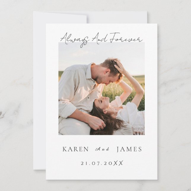Invitation  Minimalist Romantic Evening Photo Wedding  (Devant)