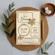 Minimalist Style Flower Notes Baby Shower