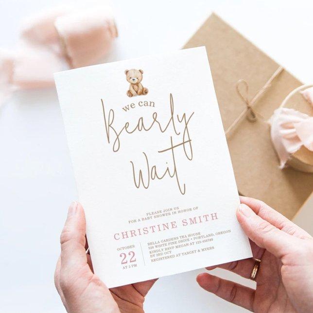 Invitation Minimalist Teddy Bear Baby Shower (Créateur téléchargé)