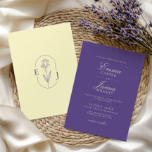 Minimalist Violet and Yellow Modern Wedding