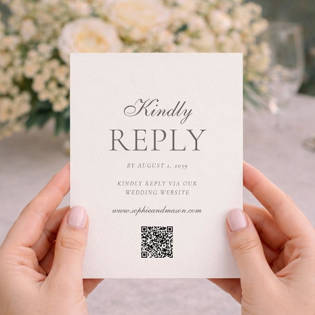 Invitation Minimalist Wedding RSVP Card with QR Code (Créateur téléchargé)
