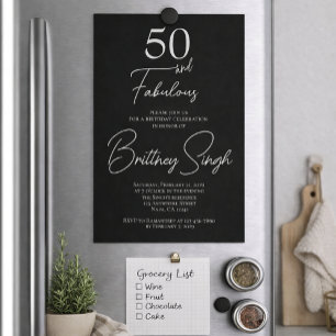 Invitation Minimaliste 50 ans et Fabuluse Fête d'anniversaire