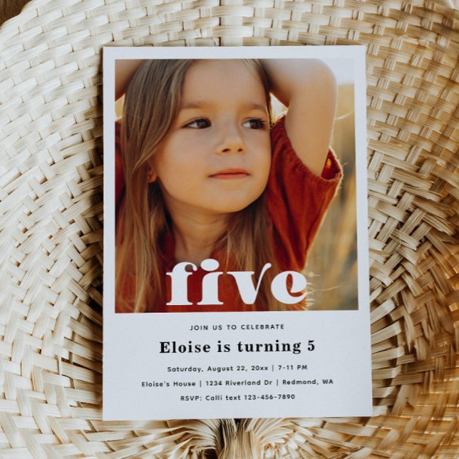Invitation minimaliste 5e anniversaire | 5e annive (Créateur téléchargé)