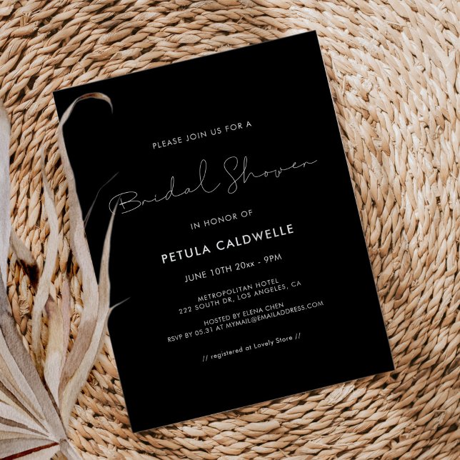 Invitation minimaliste à la douche nuptiale manusc (Créateur téléchargé)