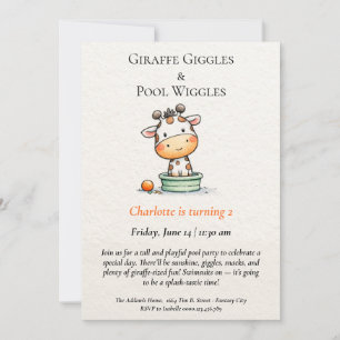 Invitation minimaliste à la fête de la piscine de 