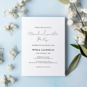 Invitation minimaliste à la soirée de bachelorette