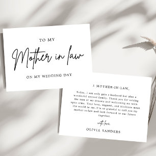 Invitation Minimaliste à ma belle-mère le jour de mon mariage