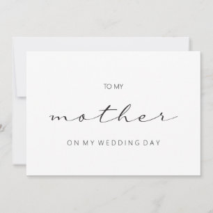 Invitation Minimaliste à ma mère le jour de mon mariage