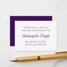 Invitation minimaliste à sceller le Temple violet