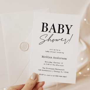 Invitation minimaliste au Baby shower