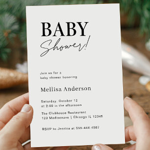 Invitation minimaliste au Baby shower