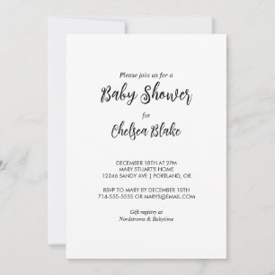 Invitation minimaliste au Baby shower