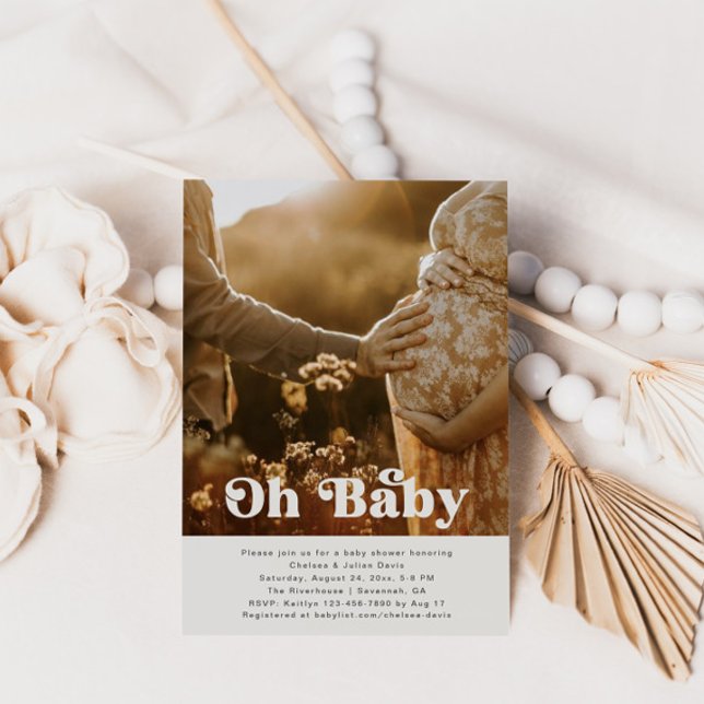 Invitation minimaliste au Baby shower photo (Créateur téléchargé)