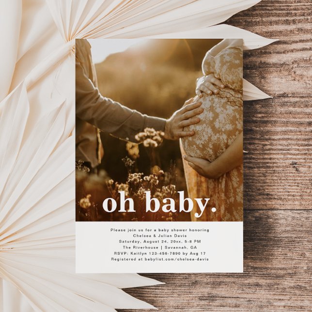 Invitation minimaliste au Baby shower photo (Créateur téléchargé)