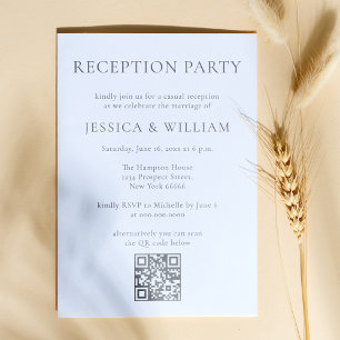 Invitation Minimaliste Avec Code QR Pour La Réception