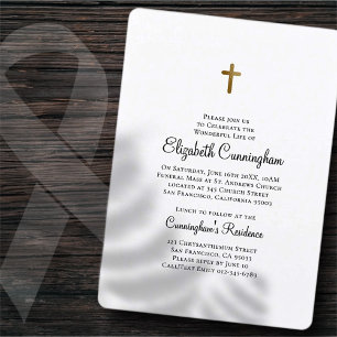 Invitation Minimaliste avec Faux Gold Cross