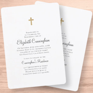 Invitation Minimaliste avec Faux Gold Cross