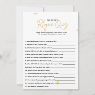 Invitation Minimaliste Baby shower Nursery Rhyme Quiz Jeu voi