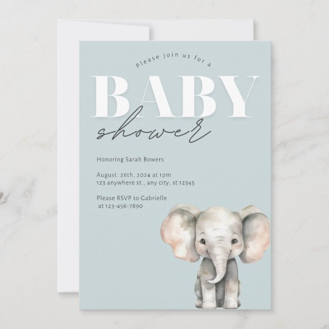 Invitation minimaliste Baby shower Pastel (Devant)