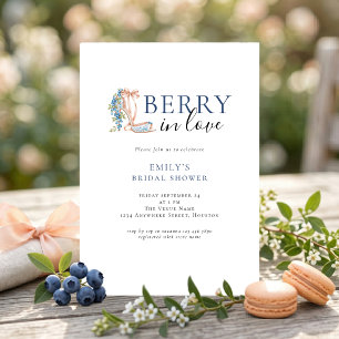 Invitation Minimaliste Baie Amoureuse Blueberry Enterrement d