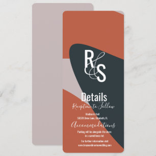 Invitation Minimaliste biologique en terre cuite bleu Détails