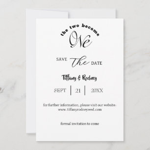 Invitation Minimaliste Blanc Et Noir Économisez À Jour