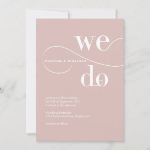 Invitation Minimaliste Blush Pink Nous faisons Calligraphie M