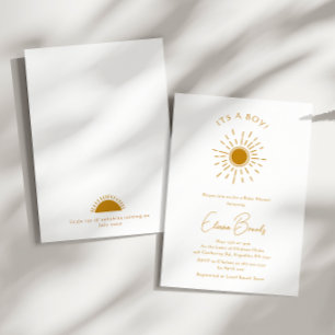 Invitation Minimaliste Boho Sunshine`Baby shower C'est un gar