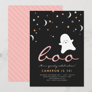 Invitation minimaliste Boo Cute Ghost Halloween