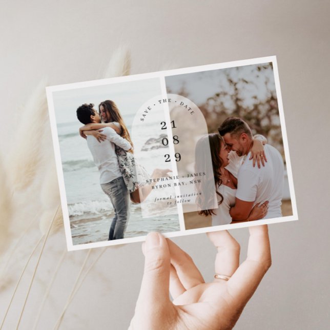 Invitation Minimaliste centre moderne d'arche photo Enregistr (Créateur téléchargé)