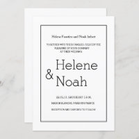 minimaliste chic moderne noir blanc simple mariage