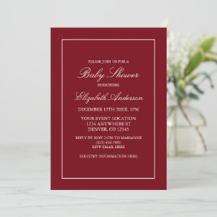 Invitation minimaliste classique au Baby shower ro