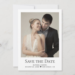 Invitation Minimaliste Coeur une photo Mariage enregistrer la