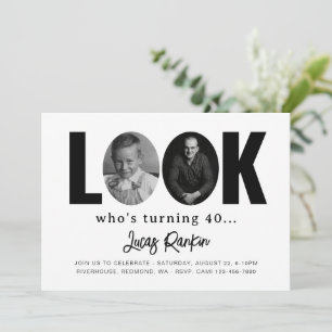 Invitation minimaliste d'anniversaire pour adultes