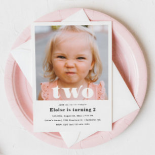 Invitation minimaliste de 2e anniversaire   2e ann