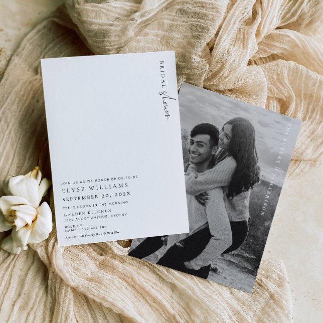 Invitation minimaliste de douche nuptiale Estelle (Créateur téléchargé)