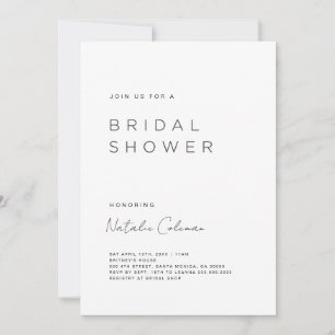 Invitation Minimaliste De Douche Nuptiale, Simple