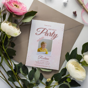 Invitation minimaliste de fête d'anniversaire de l