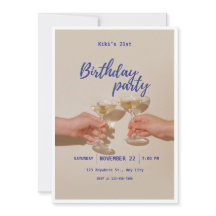 Invitation minimaliste de fête d'anniversaire mode