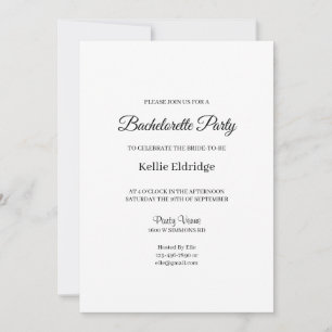 Invitation minimaliste de la fête de bachelorette 