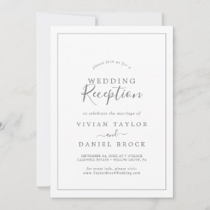 Invitation Minimaliste de Réception de Mariage en 