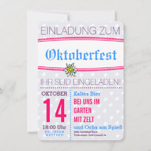 invitation minimaliste d'Oktoberfest