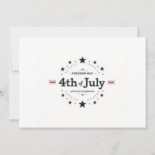 Invitation minimaliste du 4 juillet – Typographie 