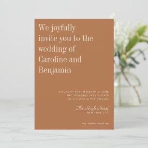Invitation Minimaliste Élégant en Terracotta rouille Mariage