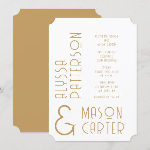 Invitation Minimaliste Elegant Gold Mariage moderne