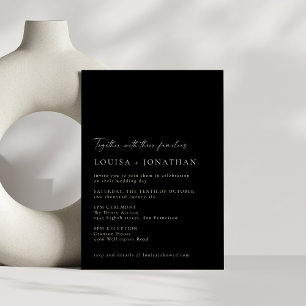 Invitation Minimaliste élégant Mariage de script noir classiq