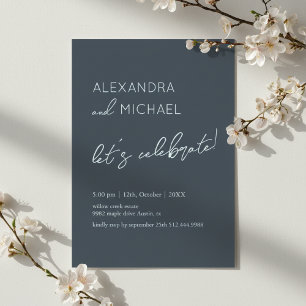 Invitation Minimaliste élégant Typographie de fiançailles som